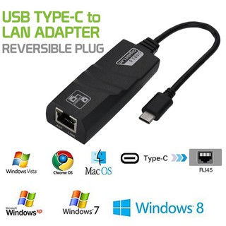 1000Mbps Type-c USB-C to RJ45 Gigabit Ethernet LAN Network Adapter Cable