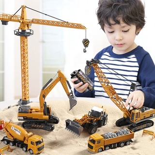 Bulldozer Crane Excavator รถบรรทุกรถยนต์ของเล่นสําหรับเด็ก