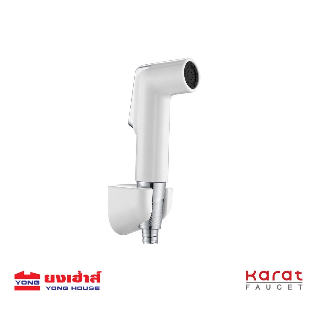 Karat Faucet ชุดฉีดชำระ รุ่น KA-03-321-11 สีขาว สายสแตนเลส ยาว 120 ซม. ชุดสายฉีดชำระครบชุด