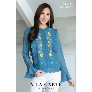 🌷ALA CARTE เสื้อผ้าชีฟอง งานปัก 2xl อก 44" มือสอง🌷