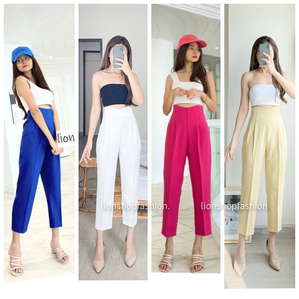 พร้อมส่ง กางเกง7ส่วน ขอบโค้ง ซิปหลัง ทรงบอยนิดๆ ผ้าเปเป้ผสมเครปทวิล ทรงสวยเก็บหน้าท้อง ใส่แล้วดูมีเอว งานกริบมากค่า