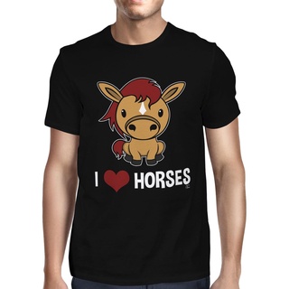 เสื้อยืด ผ้าฝ้าย พิมพ์ลาย I Love Horses ระบายอากาศSize S-5XL