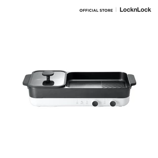 LocknLock เซ็ตเตาแม่เหล็กไฟฟ้าคู่ + กระทะอเนกประสงค์ Square Double Induction Cooker รุ่น EJI326S001
