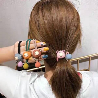 Hair accessories Korean version of autumn and winter tie rope rhinestone elastic bear hair ring cartoon hair rope tie hair jewelry flower