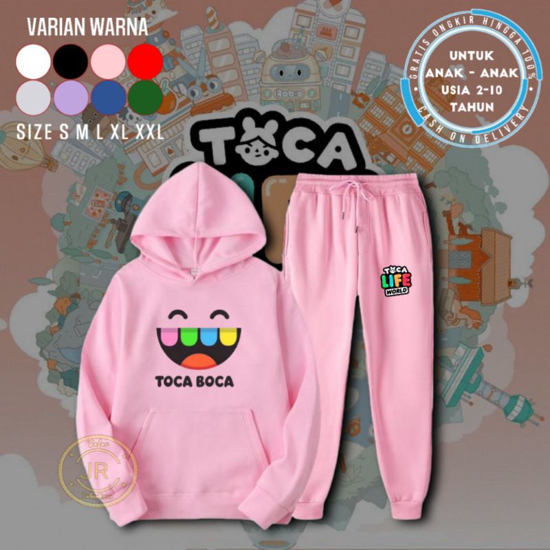 Toca Boca เสื้อแจ็คเก็ตมีฮู้ดเด็ก Unisex ชายหญิงหนึ่งชุด/Toca Bocaเด็กHoodieจัมเปอร์ชุดหนึ่งชุดเด็กช
