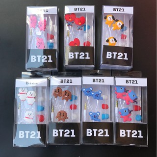 ชุดหูฟังอินเอียร์ แบบมีสาย ลายการ์ตูน BTS BT21 สําหรับเล่นกีฬา