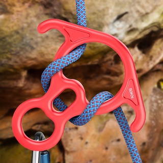 50KN Figure 8 Word Rope Descender แหวนเชือกสําหรับใช้ในการปีนหน้าผาเกียร์กู้ภัย *คลังสินค้าใส*