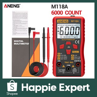 ⚡happie⚡มัลติมิเตอร์ดิจิตอล ANENG M118A Backlight Digital Multimeter Non Contact Stable LCD Display