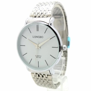 Longbo (vintage) นาฬิกาข้อมือ สายเหล็ก Stainless หน้าปัดขาว - LB-G1(Silver)