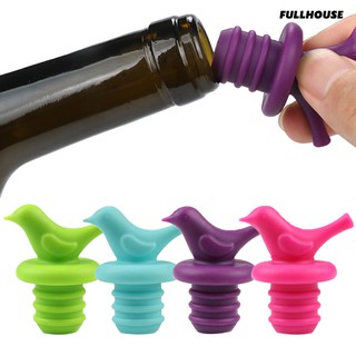 FULL→Lovely Little Bird Silicone Red Wine Champagne Bottle Stopper Sealing Top Lid