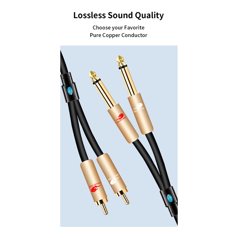 Golley Lion 6.35มม.1/4 นิ้ว Ts Mono To Rca รูปที่ 5