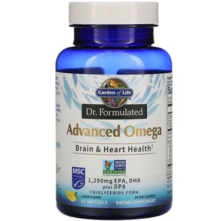 PreOrder👉 Garden of Life, Dr. Formulated, Advanced Omega, Lemon, 60 Softgels🇺🇸