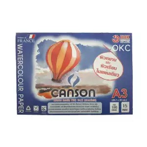 กระดาษ 100 ปอนด์ A3 Canson ชนิดหยาบและเรียบในแผ่นเดียว ( 1 เล่ม )