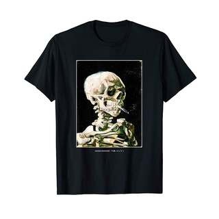 เสื้อยืด พิมพ์ลายกราฟฟิค Van Gogh Skeleton แฟชั่นสตรีท (1)S-5XL