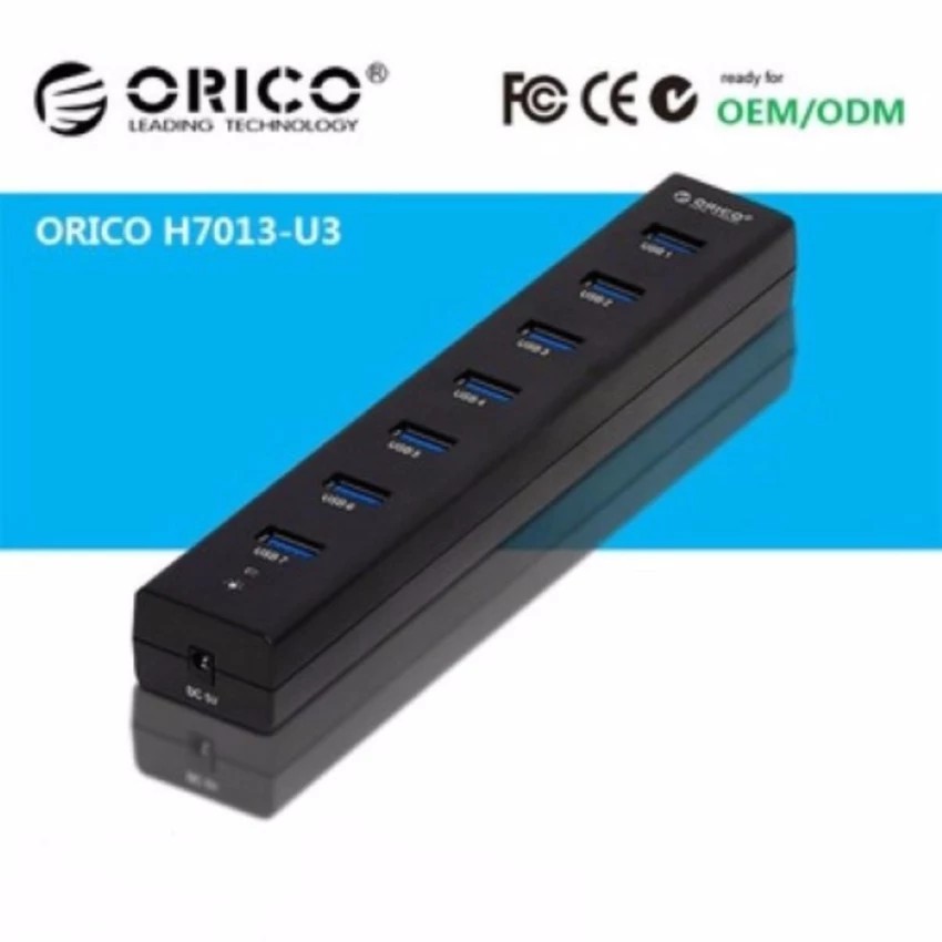 ORICO H7013-U3-BK 7-port USB3.0 มีอะแด็ปเตอร์ Super Speed Hub#607