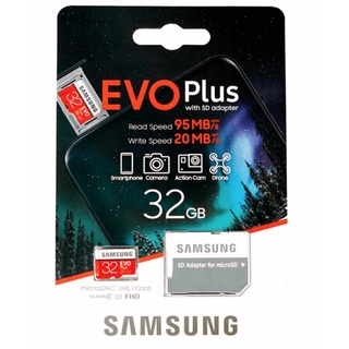 SAMSUNG EVO PLUS MICRO SD CARD (ไมโครเอสดีการ์ด) CLASS10 32 GB