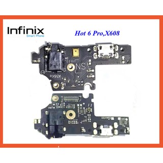 สายแพรชุดก้นชาร์จ infinix Hot 6 Pro,X608