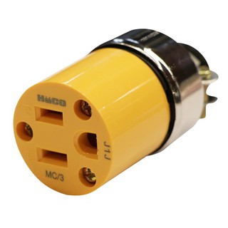 ปลั๊กกลางทาง(ตัวเมีย) เหล็ก 3ขา HACO สีเหลือง METAL-CLAD CONNECTOR HACO 3-PIN YELLOW