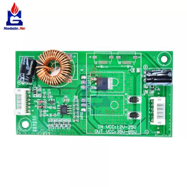 โมดูลไดรเวอร์อินเวอร์เตอร์ DC แบบสากลสําหรับ LED TV Backlight ใน 12-25V ออก 30-85V 10-42 นิ้ว