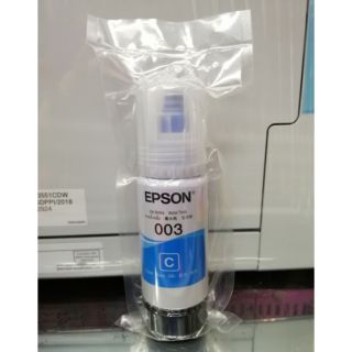 หมึกแท้เติมเครื่องปริ้น epson 003 สีน้ำเงิน C  ของแท้  100% **ไม่มีกล่อง**