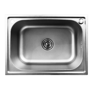 🔥สินค้าขายดี!! อ่างล้างจานฝัง 1 หลุม ZAGIO รุ่น SP5843 ขนาด 58 x 43 x 19 ซม. สีสเตนเลส Kitchen Sinks &amp; Sink Sets