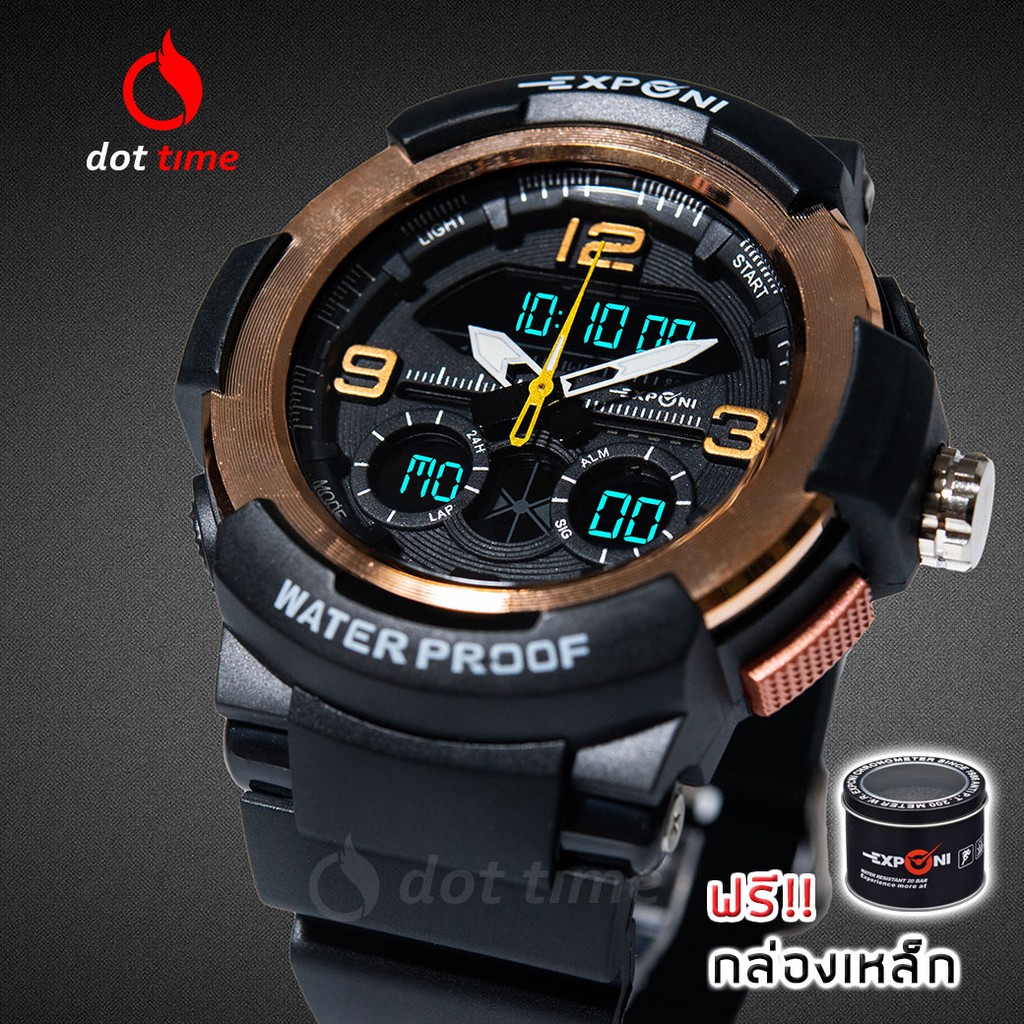 นาฬิกาข้อมือชาย EXPONI 'EP23SG' Shock&amp;Water-Resistance Sport Watch