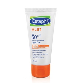 Cetaphil Sun SPF50+ Light Gel เซตาฟิล กันแดด เนื้อเจล บางเบา เกลี่ยง่าย ซึมซาบเร็ว สูตรกันน้ำ ขนาด 50 ml 17246