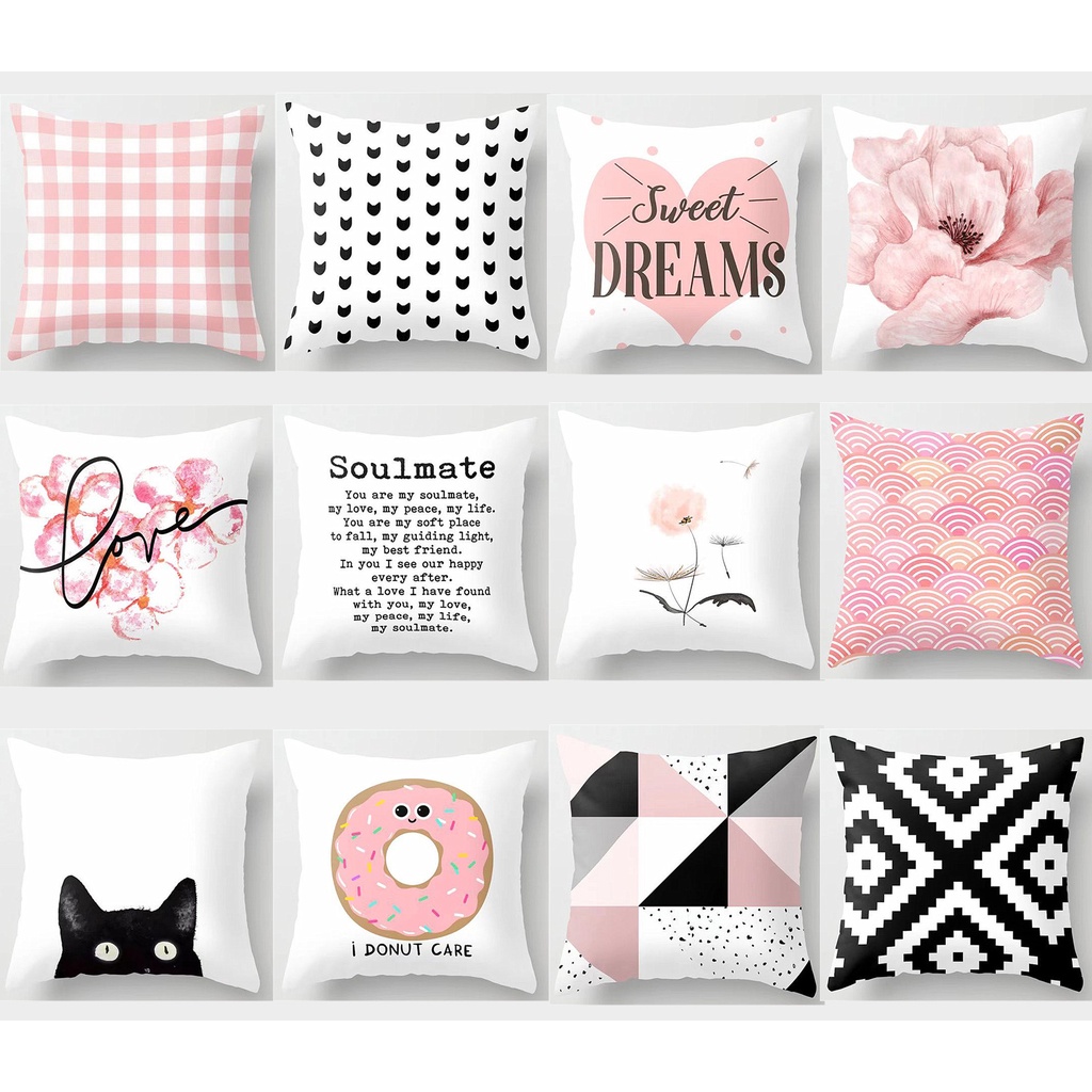 <COD> ปลอกหมอน ลายดอกไม้สด 60 × 60.50 × 50.40 × 40.ปลอกหมอน ผ้าฝ้าย แบบหนา สําหรับตกแต่งบ้าน โซฟา รถยนต์