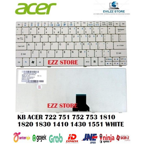 คีย์บอร์ด ACER 722 FERRARI ONE 200 GATEWAY EC14 EC18 LT31 AEZA5R00010 AEZA3R00010 9Z.N3C82.11D สีขาว