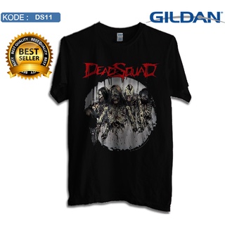 เสื้อยืดผ้าฝ้าย Gildan เสื้อยืดลําลอง แขนสั้น พิมพ์ลายโลโก้ Deadsquad band ds11