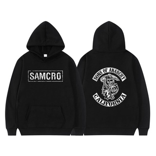 เสื้อกันหนาว มีฮู้ด พิมพ์ลาย Sons Of Anarchy Samcro สองด้าน สําหรับผู้ชาย