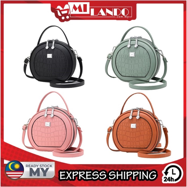 MILANDO Women Round Handbag Shoulder Bag Mini Tote Bag Handbeh Wanita (Type 71)