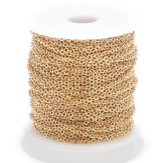 10 เมตร / ม้วน สเตนเลส แบน ไขว้ โซ่ บาง DIY ทําด้วยมือ สร้อยคอ เครื่องประดับ โซ่ อุปกรณ์เสริม