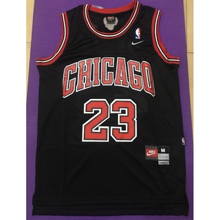 ใหม่ Chicago Bulls สําหรับผู้ชาย #เสื้อกีฬาบาสเก็ตบอล ปักลาย Michael CHICAGO 23 สีดํา สไตล์เรโทร