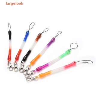 [largelook] 1pcs Retractable Plastic Spring Spiral Stretch Keychain Ring Chain Keyring