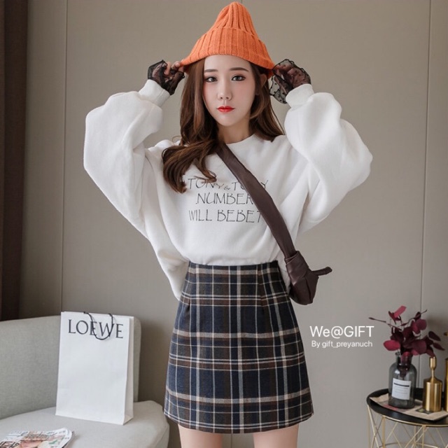 We@GIFT (XS-XLสั้น/ยาว)กระโปรงลายสก๊อต NEW