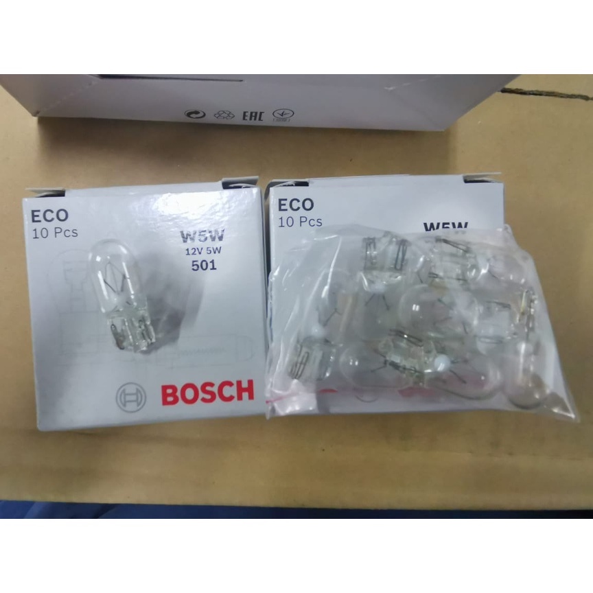Bosch Pure Light W5W 12V 5W หลอดไฟ 158 T10 T10 BULB