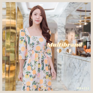 FairyAngelStore-เดรสยาวคอเหลี่ยมมลายส้ม(MB4030) #พร้อมส่ง #เดรสทำงาน #เดรสแฟชั่น #เดรสสวย #เดรสออกงาน #เสื้อผ้าผู้หญิง