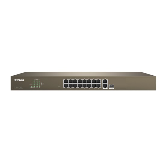 TENDA 16-Port 10/100M + 2-Port Gigabit TP/SFP Combo PoE Web Smart Switch PoE Switches TEF1218P-16-25