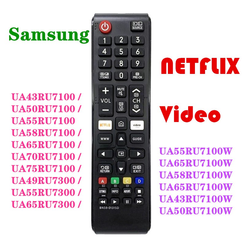 Samsung BN59-01315D สําหรับ Samsung สมาร์ททีวีรีโมทคอนโทรล UA55RU7100W UA65RU7100W UA58RU7100W, UA65