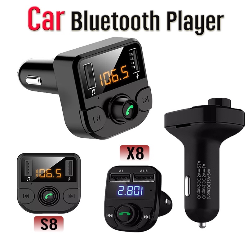 ขายดี บลูทูธรถยนต์ X8-S8 Car Mp3 Player bluetooth เครื่องเล่นmp3ในรถ เสียงดี น้ำหนักเบา ใช้งานง่าย
