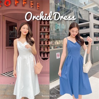 พร้อมส่ง Bonnie Goods|Orchid Dress เดรสยาวจีบเอวสไตล์เกาหลี