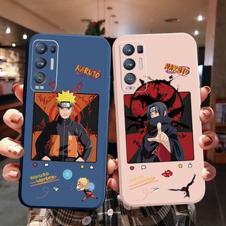 เคสโทรศัพท์มือถือ ขอบสี่เหลี่ยม ลายการ์ตูนนารูโตะ Sasuke สําหรับ OPPO Reno6 Z 5G Reno 5 Pro 4 3 Reno2 Z F A95 5G A76 A96 4G