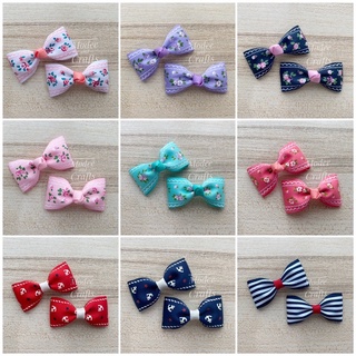 Update 🎀 โบว์กิ๊บติดผม ริบบิ้นพิมพ์ลายน่ารัก สดใส  ขนาด 5 cm พร้อมส่งจ้า