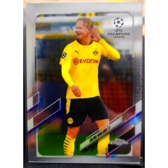 การ์ดนักฟุตบอล Topps Chrome Erling Haaland base Card