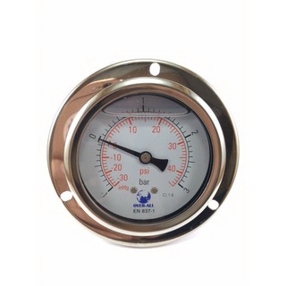 Compound Gauge -1ถึง3bar หน้าปัด 2.1/2”สแตนเลส มีปีก เกลียวทองเหลืองออกหลัง1/4”