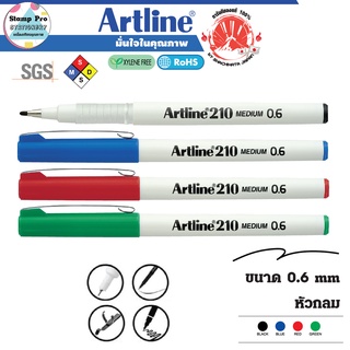 Artline EK-210 ปากกาหัวเข็ม 0.6 มม. Writing Drawing Pen หัวแข็งแรง คมชัด