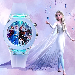 นาฬิกาข้อมือติดไฟ Led Elsa Anna สําหรับเด็ก