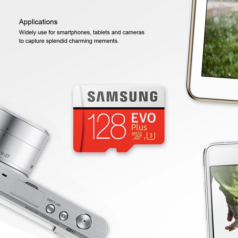 Samsung Micro SD FHD 4K Support Evo Plus (32GB/64GB/128GB/256GB) with Adapter