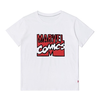 [S-5XL]เสื้อยืดแขนสั้น ผ้าฝ้ายแท้ พิมพ์ลาย marvel Avengers สําหรับผู้ชาย และผู้หญิง